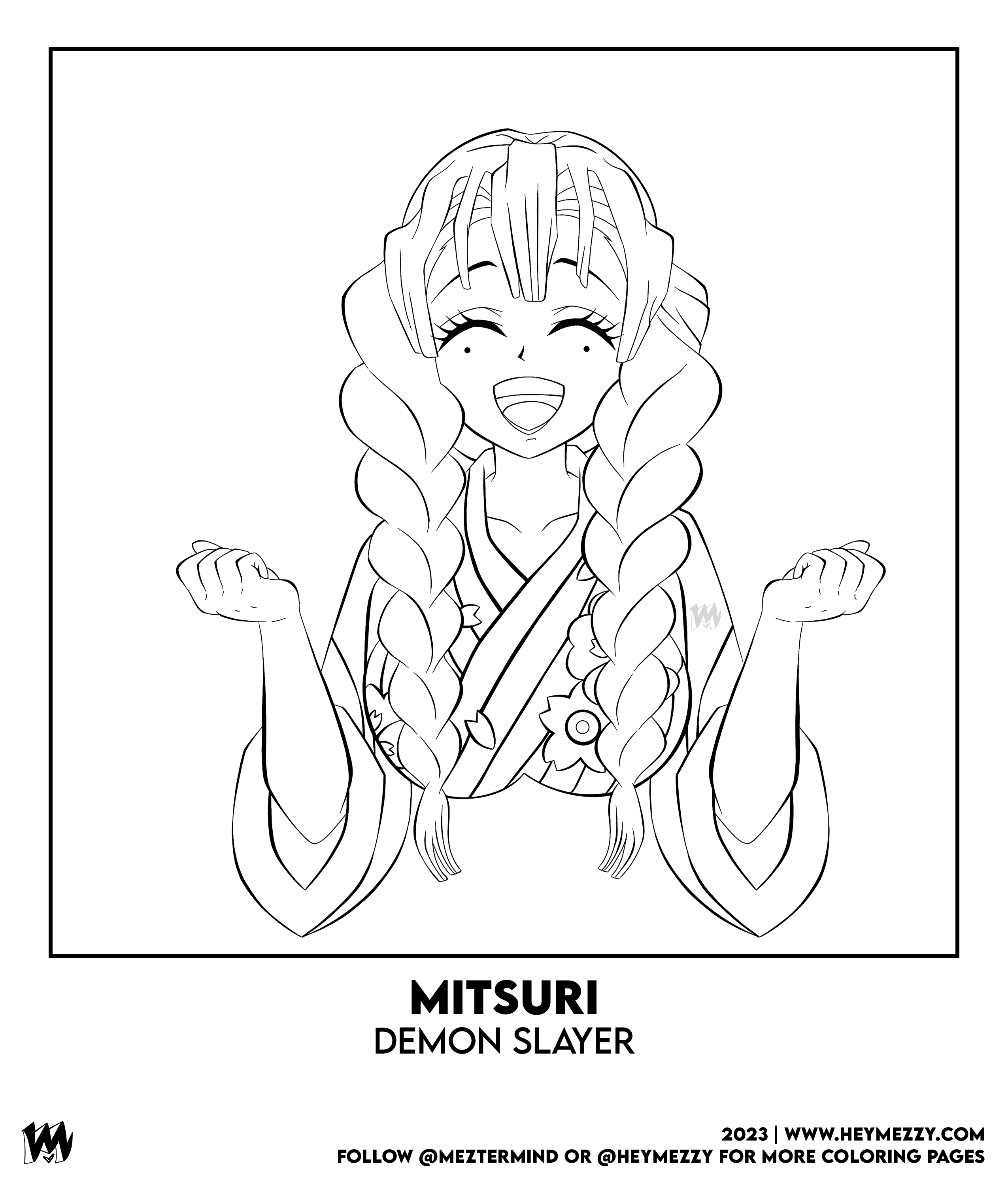 Mitsuri Coloring Page Meztermind